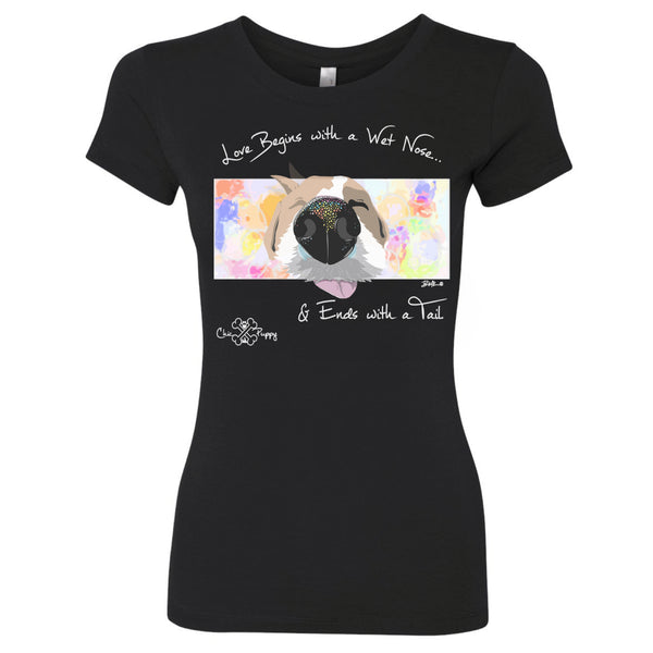 Matching Dog and Owner - Love Begins with a Wet Nose - Women Shirts - Women