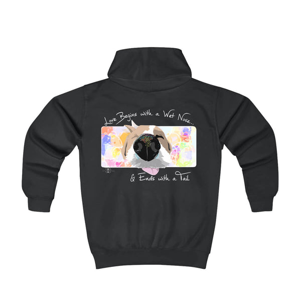 Matching Dog and Owner - Love Begins with a Wet Nose - Youth Hoodies - Youth