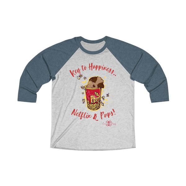 Matching Dog and Owner - Key to Happiness: Netflik & Pups! - Men Raglans - Men