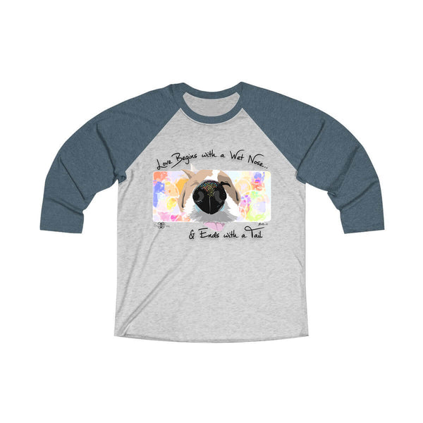 Matching Dog and Owner - Love Begins with a Wet Nose - Men Raglans - Men