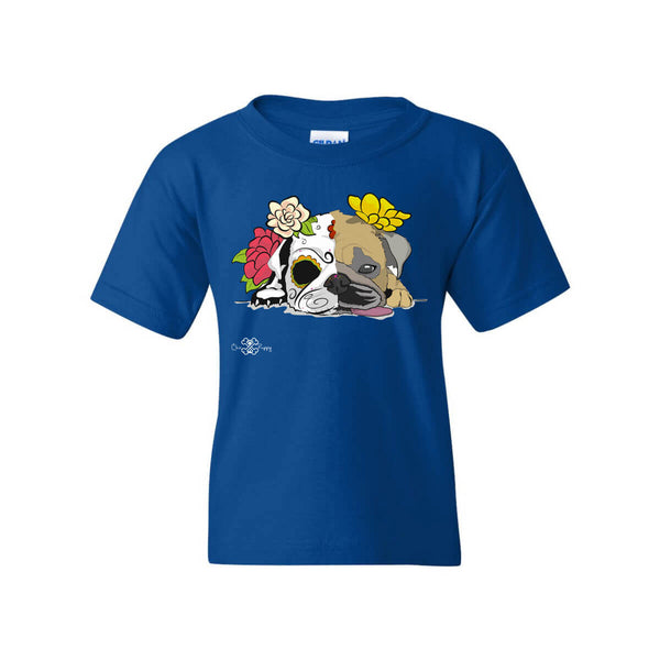 Matching Dog and Owner - Dia De Los Muertos Pug - Youth Shirts - Youth