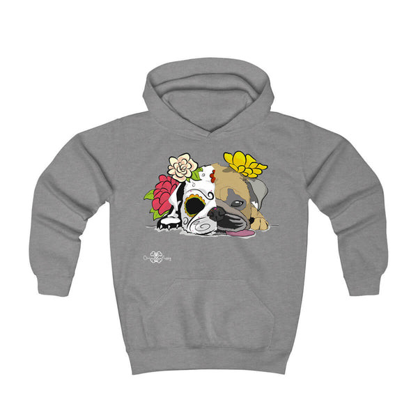 Matching Dog and Owner - Dia De Los Muertos Pug - Youth Hoodies - Youth