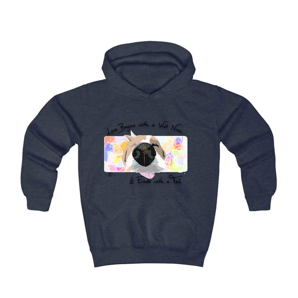Matching Dog and Owner - Love Begins with a Wet Nose - Youth Hoodies - Youth