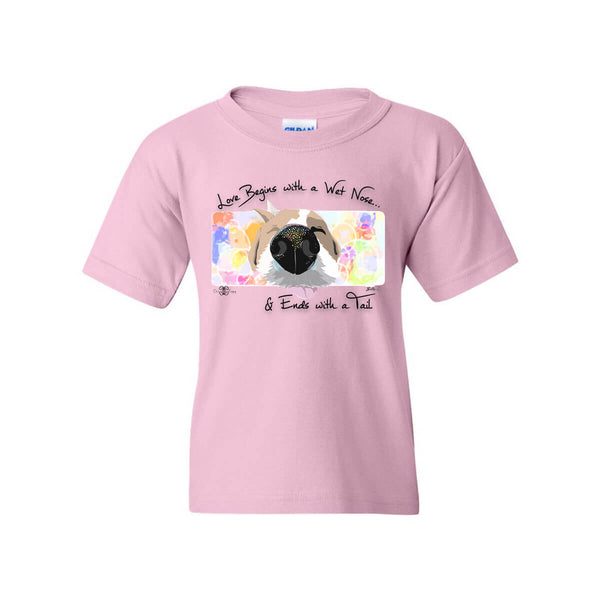 Matching Dog and Owner - Love Begins with a Wet Nose - Youth Shirts - Youth