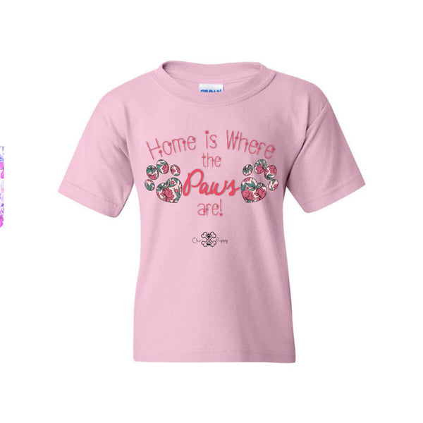 Matching Dog and Owner - Home is Where the Paws Are! - Youth Shirts - Youth