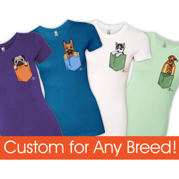 Matching Dog and Owner - Puppy Pocket - Women Shirts - Women