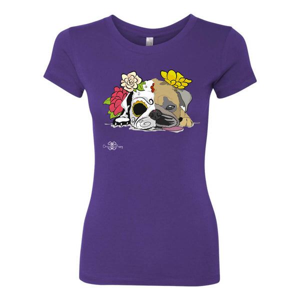 Matching Dog and Owner - Dia De Los Muertos Pug - Women Shirts - Women