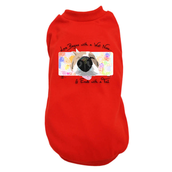Matching Dog and Owner - Love Begins with a Wet Nose - Dog Shirts & Hoodies - Dogs