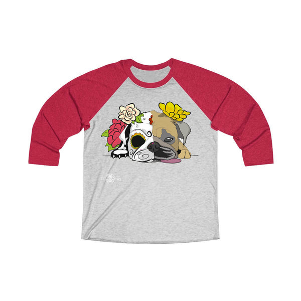 Matching Dog and Owner - Dia De Los Muertos Pug - Men Raglans - Men