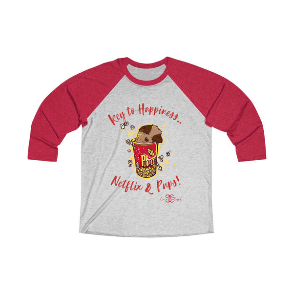 Matching Dog and Owner - Key to Happiness: Netflik & Pups! - Women Raglans - Women