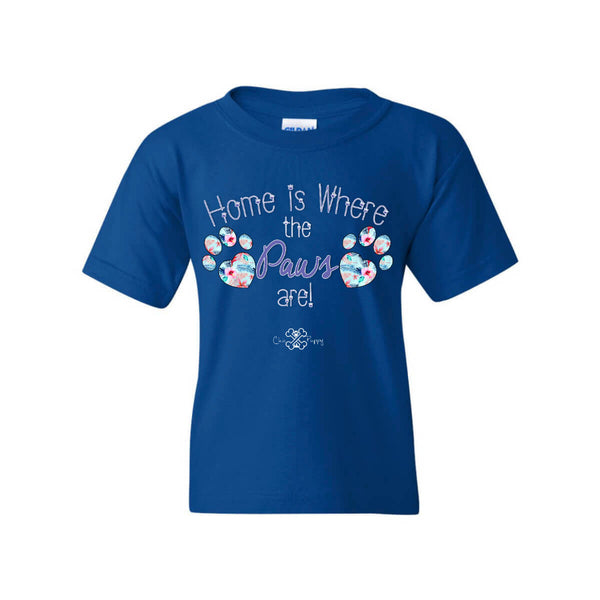 Matching Dog and Owner - Home is Where the Paws Are! - Youth Shirts - Youth