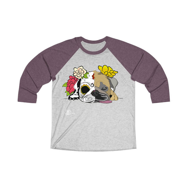 Matching Dog and Owner - Dia De Los Muertos Pug - Men Raglans - Men