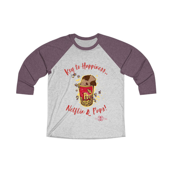 Matching Dog and Owner - Key to Happiness: Netflik & Pups! - Men Raglans - Men