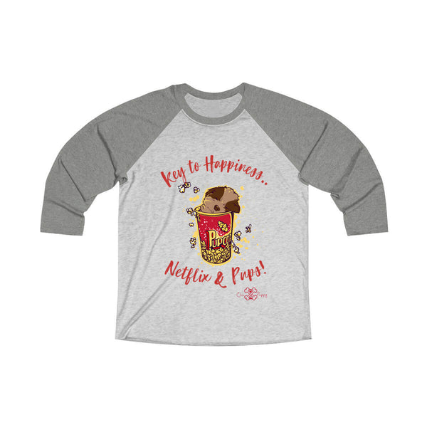 Matching Dog and Owner - Key to Happiness: Netflik & Pups! - Men Raglans - Men