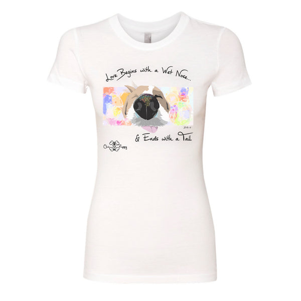 Matching Dog and Owner - Love Begins with a Wet Nose - Women Shirts - Women