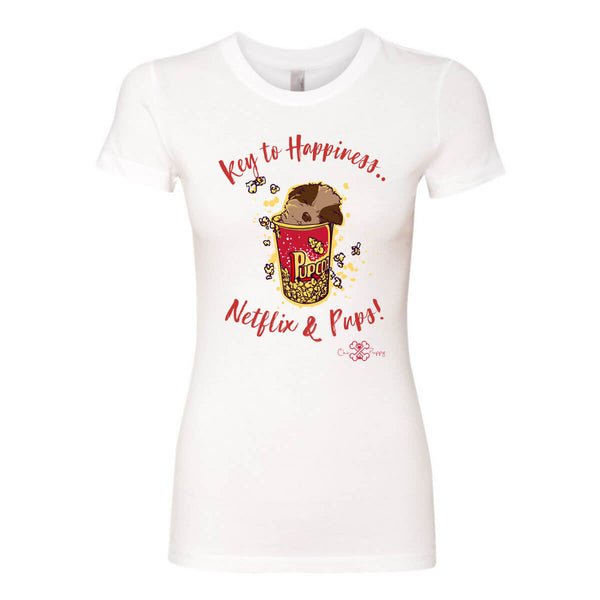 Matching Dog and Owner - Key to Happiness: Netflik & Pups! - Women Shirts - Women
