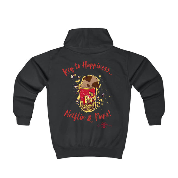 Matching Dog and Owner - Key to Happiness: Netflik & Pups! - Youth Hoodies - Youth