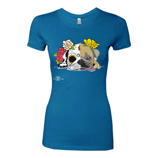 Matching Dog and Owner - Dia De Los Muertos Pug - Women Shirts - Women