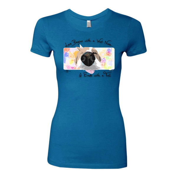 Matching Dog and Owner - Love Begins with a Wet Nose - Women Shirts - Women