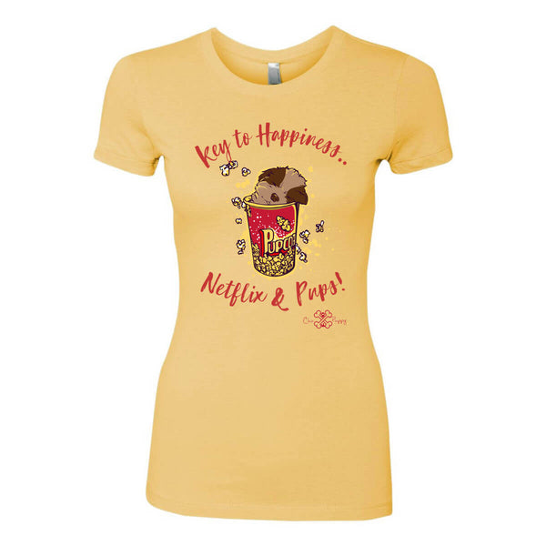 Matching Dog and Owner - Key to Happiness: Netflik & Pups! - Women Shirts - Women